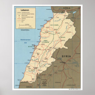 Affiche Carte du Liban (2000)