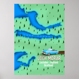 Affiche Carte du Loch Morar Lochaber Highland Scotland