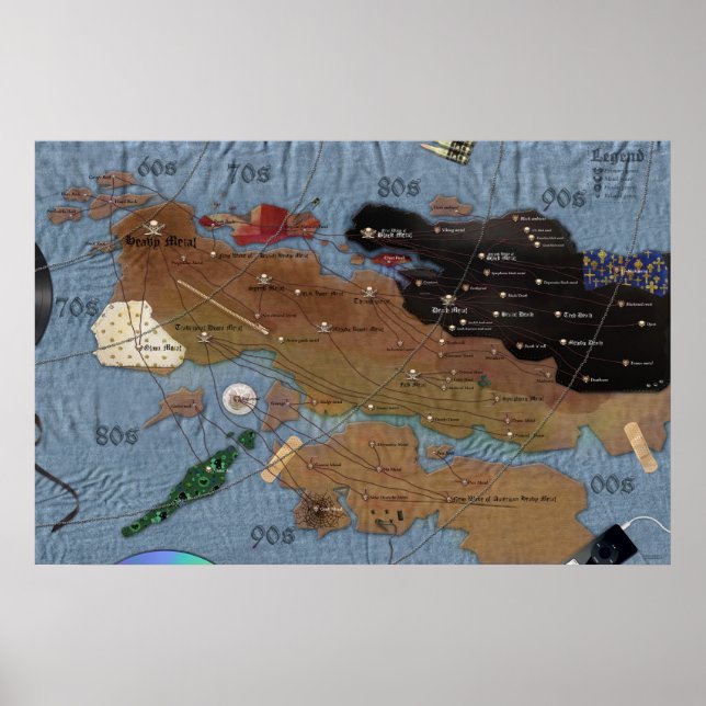 Affiche Carte du métal (deuxième édition) (Devant)