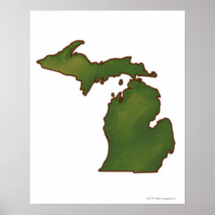 Affiche Carte du Michigan 4
