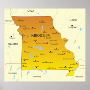 Affiche Carte Du Missouri