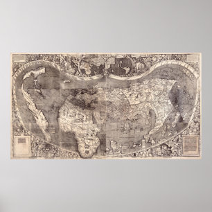 Affiche Carte du monde   1507