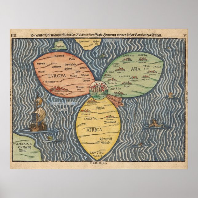 Affiche Carte du monde 1581 (Devant)