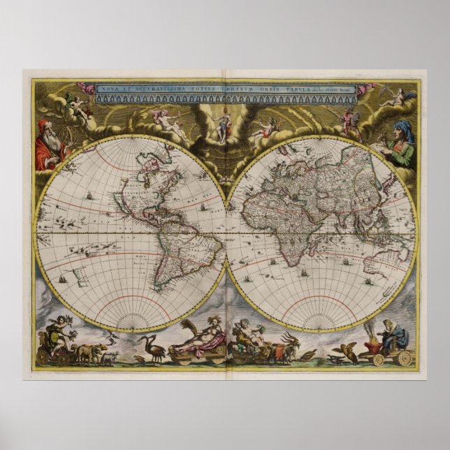 Affiche Carte du monde 1664 (Devant)