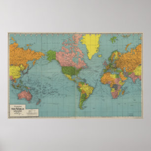 Affiche Carte du monde (1942)