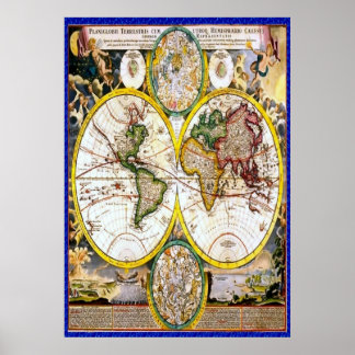 Affiche Carte du monde ancien 2