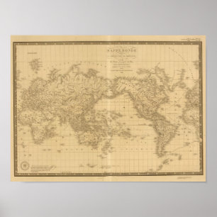 Affiche Carte du monde antique
