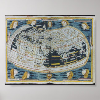 Affiche Carte du monde antique 1482