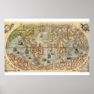 Affiche Carte du monde antique image 1565 Ferando Berteli