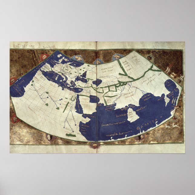 Affiche Carte du monde connu, de 'Geographia' (Devant)
