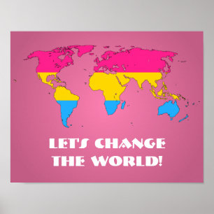 Affiche Carte du monde de la fierté pansexuelle