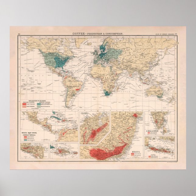 Affiche Carte du monde de l'agriculture et de la consommat (Devant)