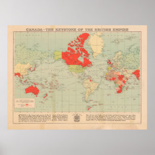 Affiche Carte du monde de l'ancien Empire britannique (192