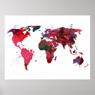 Affiche Carte du monde de l'art Abstrait