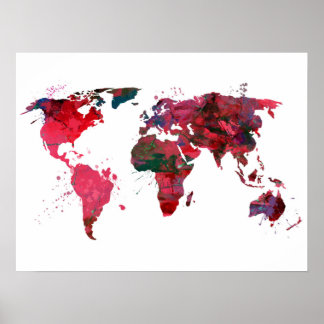 Affiche Carte du monde de l'art Abstrait