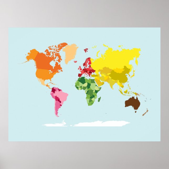 Affiche Carte du monde de Montessori Imprimer (Devant)