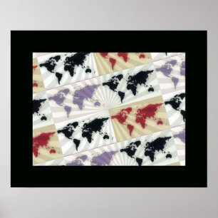 Affiche carte du monde des arts visuels