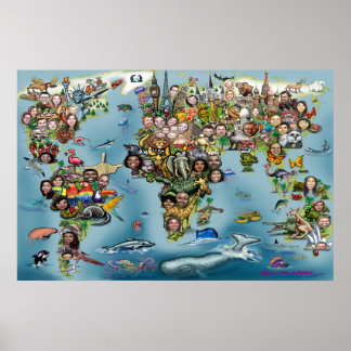 Affiche Carte du monde des loisirs