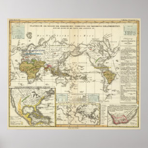 Affiche Carte du monde des maladies