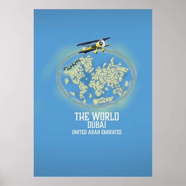 Affiche Carte du monde Dubaï Émirats arabes unis (Devant)