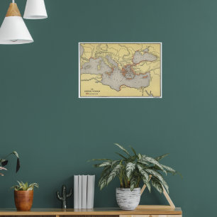 Affiche Carte du monde grec antique (1899)