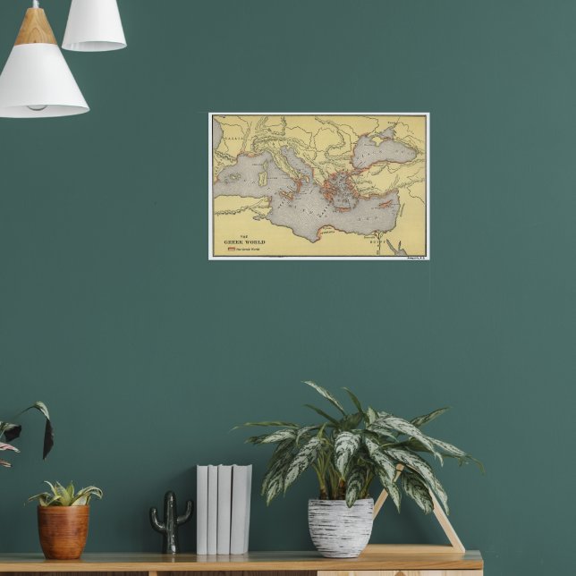 Affiche Carte du monde grec antique (1899) (Salon 1)