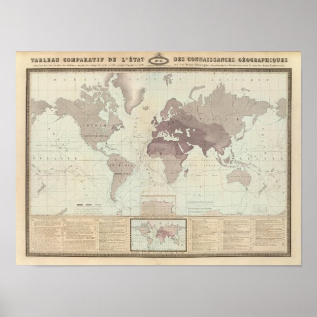 Affiche Carte du monde historique (Devant)