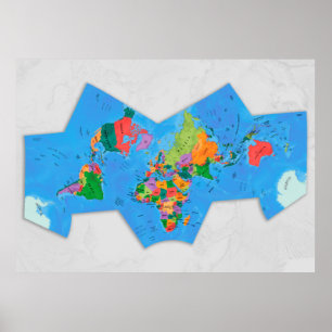 Affiche Carte du monde politique Cahill-Concialdi
