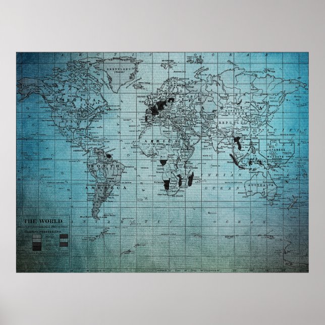 Affiche Carte du monde unique (Devant)