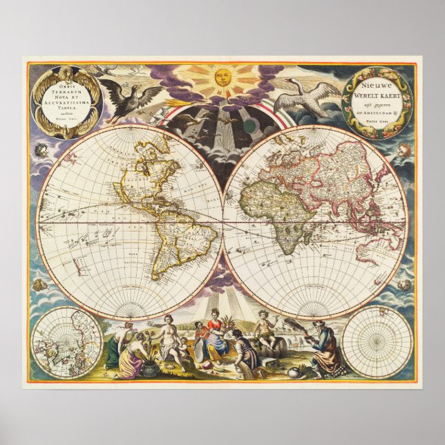 Affiche Carte du monde vintage (Devant)