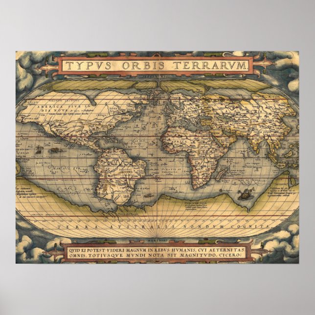 Affiche Carte du monde vintage (Devant)