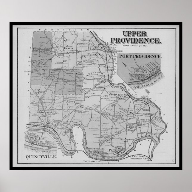 Affiche Carte du Mont Clare PA Pennsylvanie 1871 (Devant)