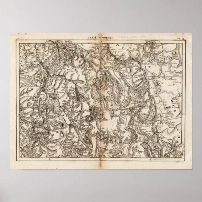 Affiche Carte du Morvan Atlas (Devant)
