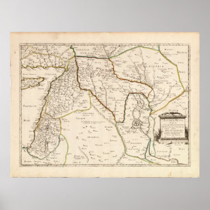 Affiche Carte du Moyen-Orient (1651)