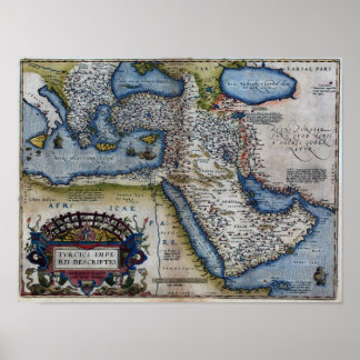 Affiche Carte du Moyen-Orient au XVIe siècle