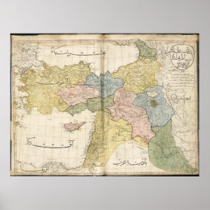 Affiche Carte du Moyen-Orient du Cedid Atlas (1803)