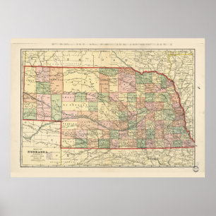 Affiche Carte du Nebraska (1902)