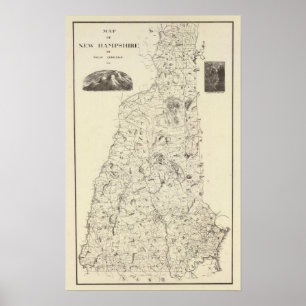 Affiche Carte du New Hampshire 1816