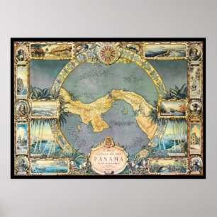 Affiche Carte du Panama