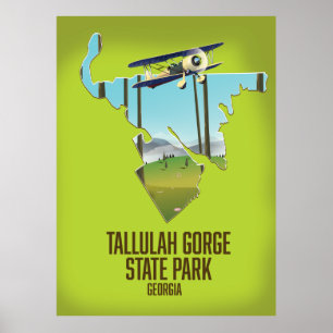 Affiche Carte du parc d'état de la gorge de Tallulah