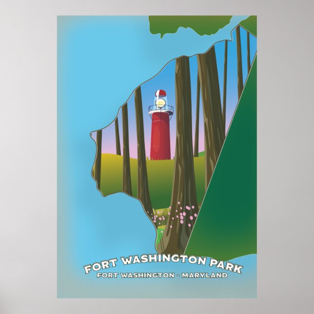 Affiche Carte du parc Fort Washington Maryland (Devant)