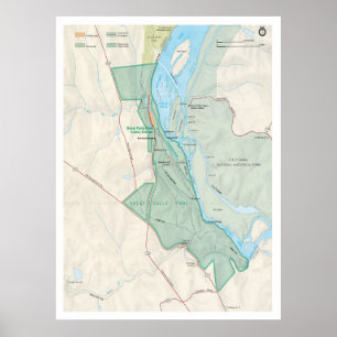 Affiche Carte du parc Great Falls (1988) Virginia National
