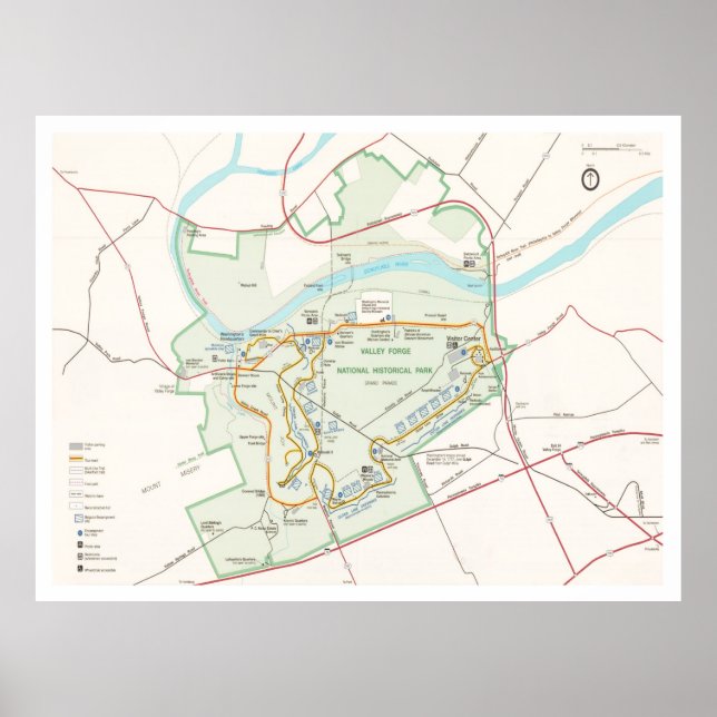 Affiche Carte du parc historique national de Valley Forge  (Devant)