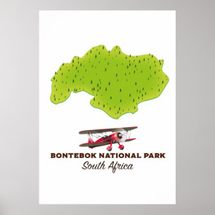 Affiche Carte du parc national de Bontebok en Afrique du S