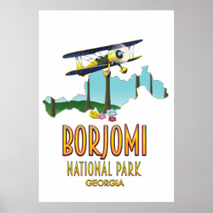 Affiche Carte du parc national de Borjomi Géorgie