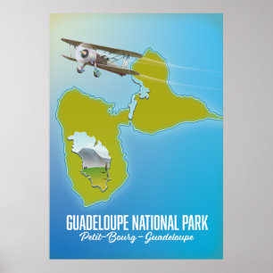 Affiche carte du Parc national de Guadeloupe