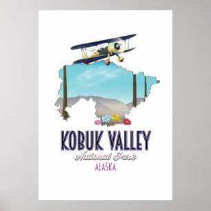 Affiche Carte du parc national de la vallée de Kobuk en Al
