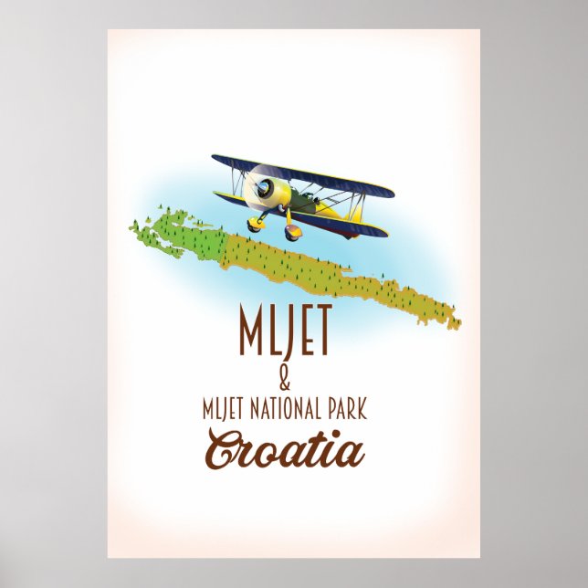 Affiche Carte du Parc national de Mljet Croatie (Devant)