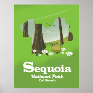 Affiche Carte du parc national de Sequoia