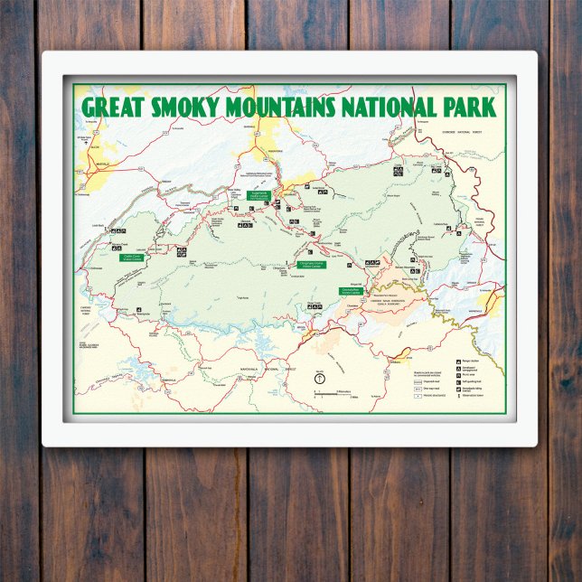 Affiche Carte du parc national des Great Smoky Mountains (Créateur téléchargé)